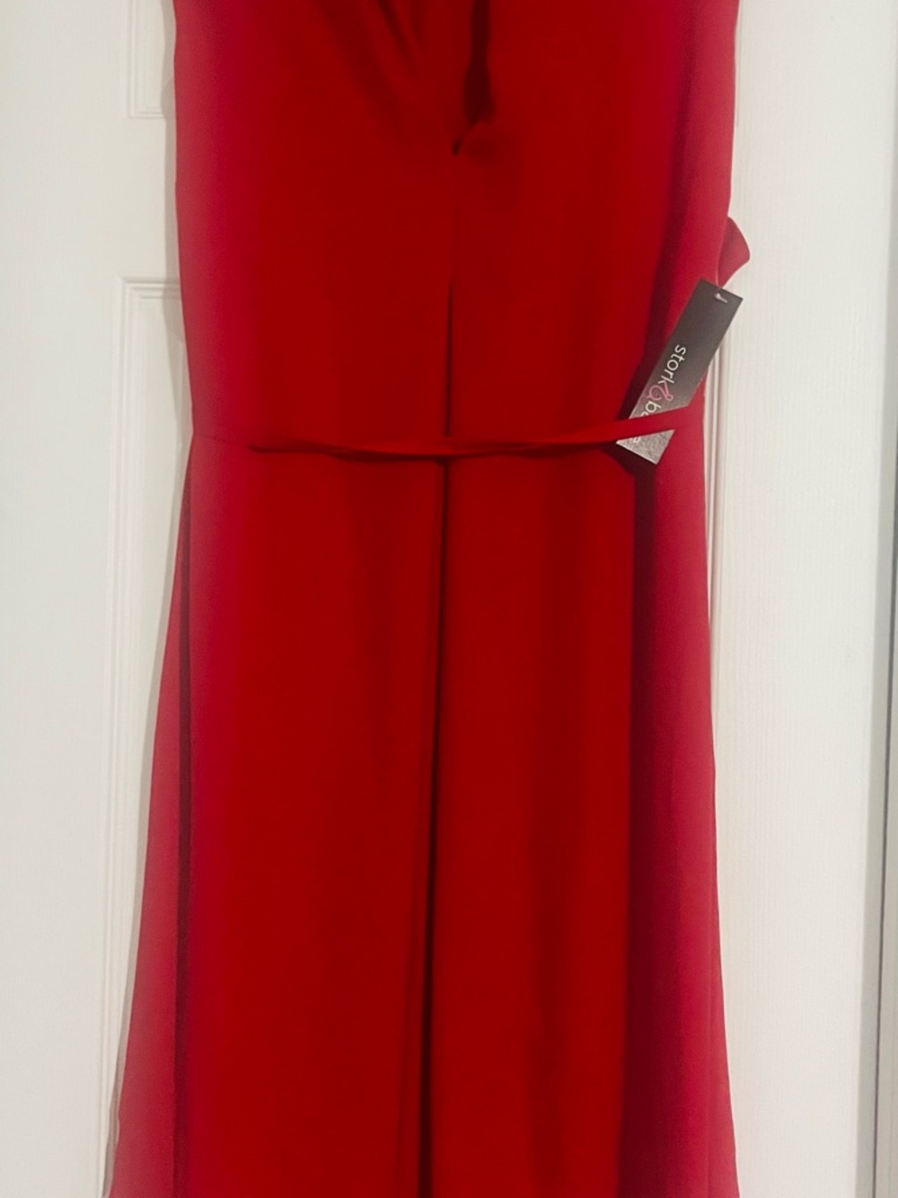 BNWT Stork & Babe Sleeveless Red Maternity Dress with Waist Tie